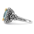 thumbnail image 3 of Sterling Silver w/14k Accent Polished & Antiqued Swiss Blue Topaz Ring, 3 of 5