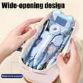 thumbnail image 4 of Hyknon Large Capacity Pencil Case Double-Layer Waterproof Pencil Pouch with Handle Zipper Preppy Canvas Stationery Storage Bag for Makeup Marker Classroom Office College Organization, 4 of 6