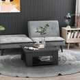 thumbnail image 2 of HOMCOM Table Basse Moderne avec Tablette de Rangement, Table de Cocktail Carrée, Table Centrale pour Salon, Noir, 2 of 10
