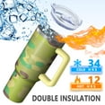 thumbnail image 5 of Camouflage 40oz Tumbler– Stainless Steel Insulated Tumbler with Handle and Straw, Large Capacity Travel Cup for Hot & Cold Drinks, 5 of 6