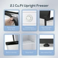 Auseo Compact Mini Freezer, Energy Saving 2.1 Cu.ft, Single Door with
