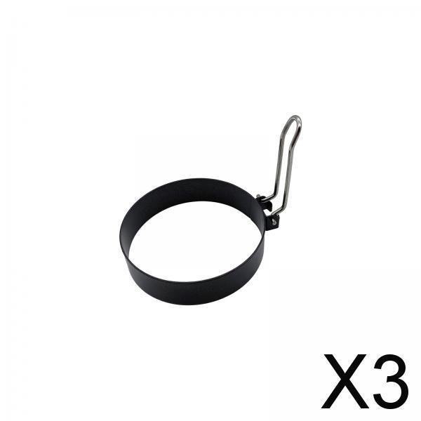 3x Anillos de Cocina para Huevos Desayuno Huevos Gadget de Forma Redonda Grado Alimenticio Reutilizable Fácil de Limpiar Accesorios de Cocina Plancha 3 piezas
