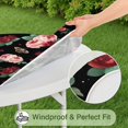 thumbnail image 5 of Pioneer Flower Floral Print Pattern Round Fitted Tablecloth with Elastic Edge,Dining Table Cover Waterproof,Outdoor Round Tablecloth for Camping,Dining,Indoor and Outdoor, 5 of 7