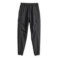 thumbnail image 1 of Ceisia Men Solid Color Fleece Multi Pocket Work Pants Loose Drawstring Gift Elastic Cuff Trousers, 1 of 6