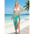 thumbnail image 4 of HAPPY BAY Women's Beachwear Sarong Coverups Bikini Skirt Swim Cover up Summer Wraps Swimwear Beach Wrap Skirts for Women One Size Underwater Fishes, Green, 4 of 5