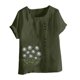 thumbnail image 4 of Túnica de Manga Corta Tops para las Mujeres Océano Pescado Impreso Blusa, Ropa Casual Ver Botón Arriba Camiseta, 4 of 4