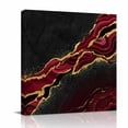 thumbnail image 2 of Canvas Wall Art Black Gold Marble Canvas Art Print Rose Red Luxury Modern Abstract Texture Pictures Wall Decor for Living Room Bedroom Artwork Decorations Stretched Framed Ready to Hang 10"x10", 2 of 9