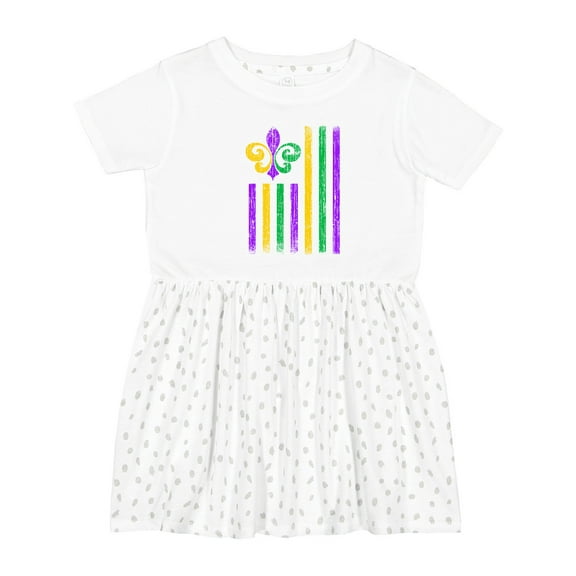 Inktastic Mardi Gras Flag 2 Girls Toddler Dress