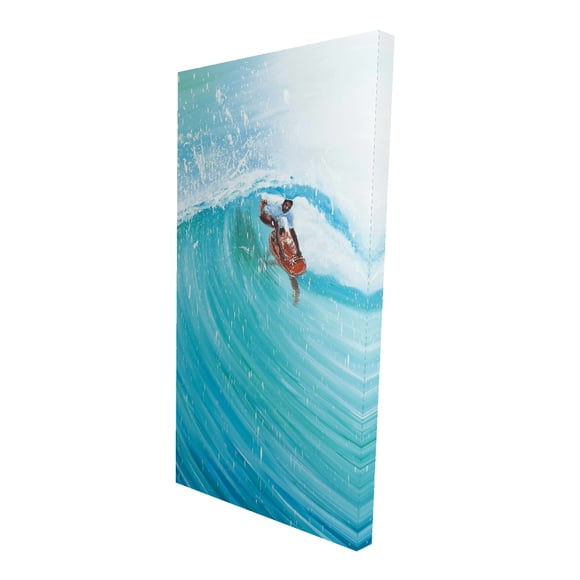 Surfer in the middle of the wave - 24"x48" canvas - Print on demand