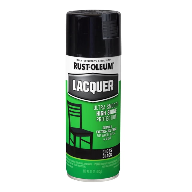 Pintura en aerosol de laca Rust-Oleum de 312 ml, color negro brillante