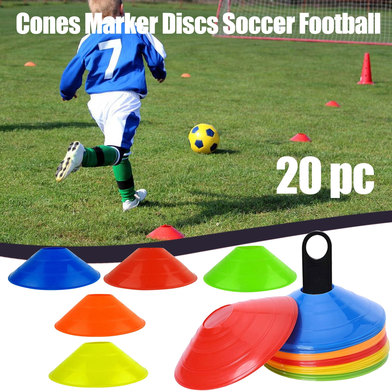 New Set of 10 Space Markers Cones Soccer Football Ball Training Equipment、>b Df. 