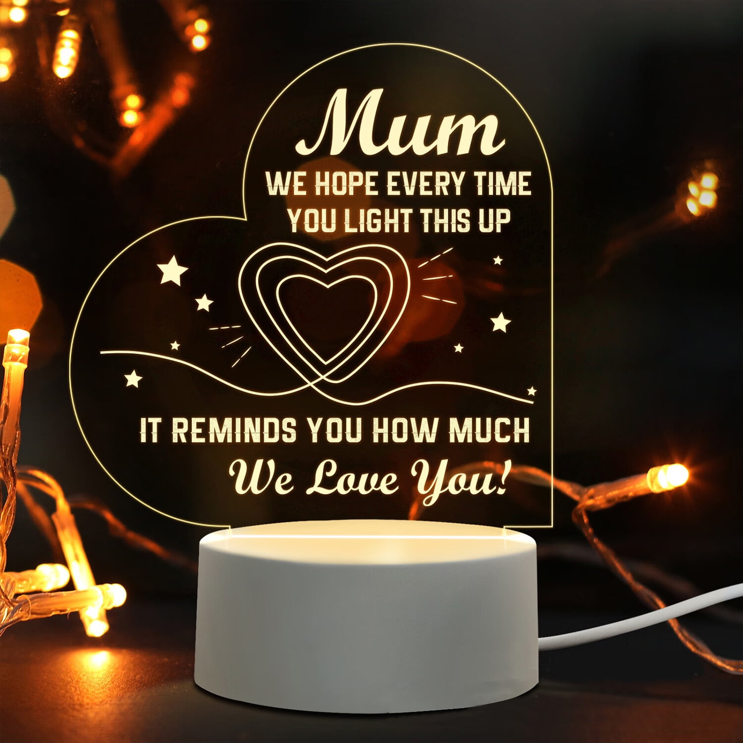 Gifts For Mom From Daughter Son, Mom Gifts Night Light For Christmas,  Birthday, Valentine's Day, Mother's Day, Thanksgiving Day, Led Engraving  Night Light, Gifts For Mom - Temu