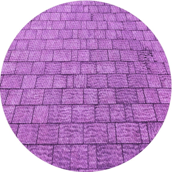 Ahgly Company Indoor Round Patterned Violet Purple Area Rugs, 6' Round