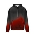 thumbnail image 6 of Momasggi Big and Tall Fleece Hoodies for Men Fall Winter Long Sleeve Drawstring Hooded Sweatshirts Fashion Gradient Pullover Tops with Pockets Wine L, 6 of 6