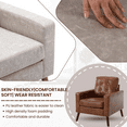 thumbnail image 4 of Mid Century Modern Accent Chair Set of 2,Faux Leather Button Tufted Club Chair with Arms, Upholstered Living Room Armchair, Brown, 4 of 10
