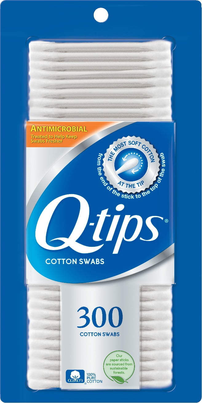 Q-tips Cotton Swabs Anti-Bacterial 300 ct
