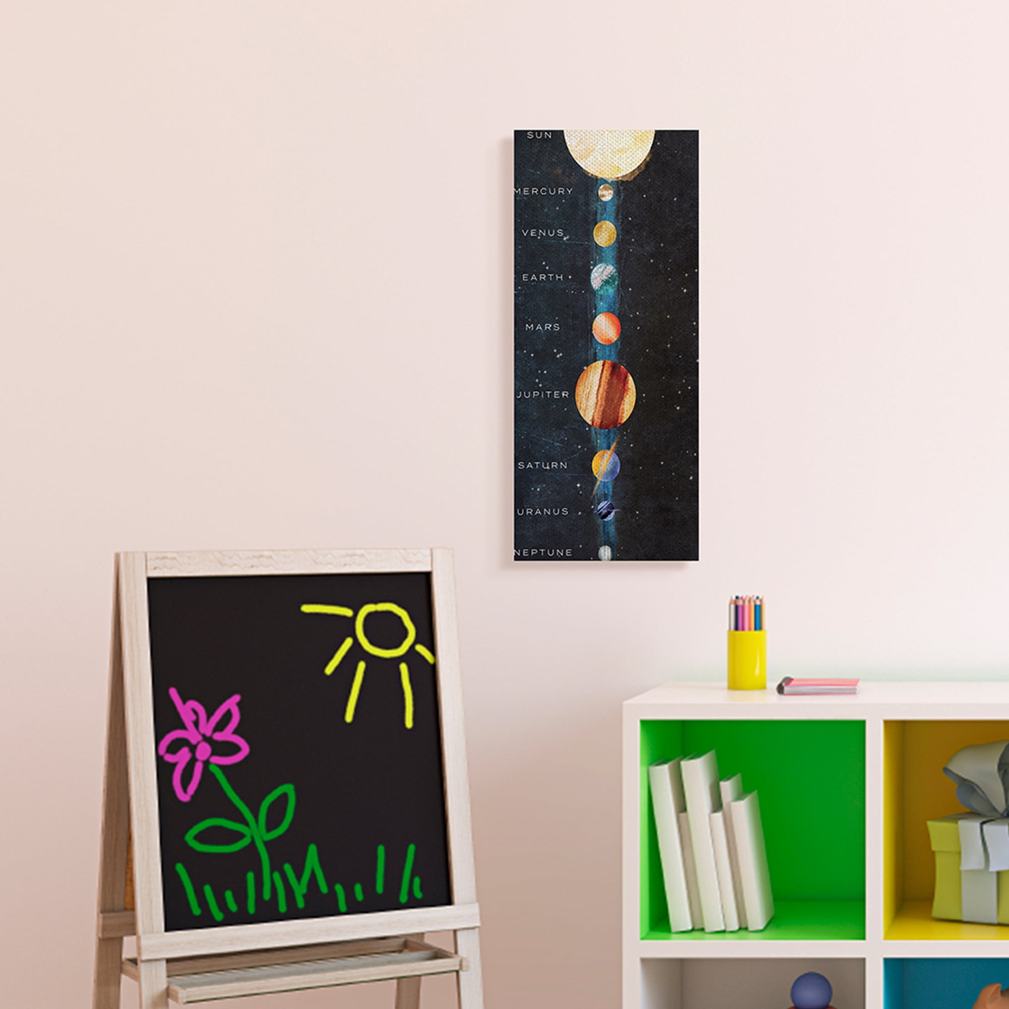 Stupell Industries Outer space Planet Alignment Milky way Solar System,10 x 24,Designed by Lanie Loreth
