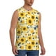 thumbnail image 2 of Fotbe Navy Blue Leaf Sunflower Men's Camiseta sin Mangas Estampada para Hombres, Playera Casual para Gimnasio, Entrenamiento, Playa-Large, 2 of 7