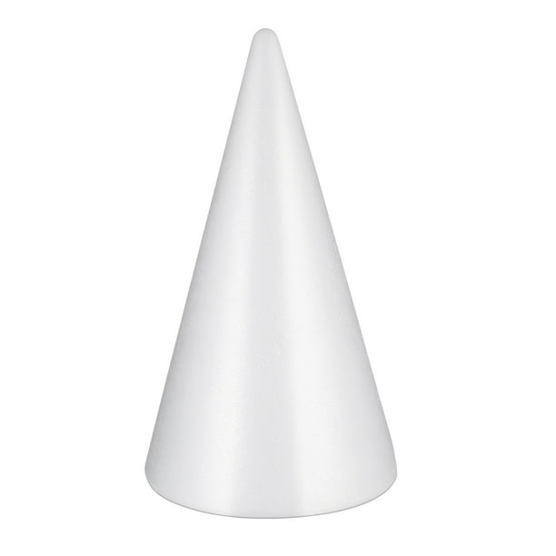 Amosfun White Cones Arts and Crafts Cone Shaped Foams Handmade Craft  Projects Christmas Tree Table Centerpiece Cone Shape (34.5x19.5cm)