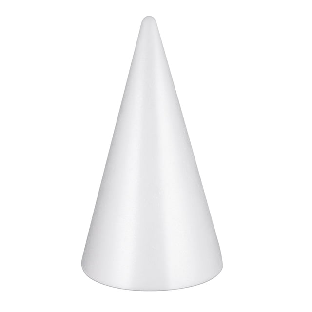 Conos blancos Amosfun para manualidades, espuma en forma de cono, proyectos artesanales hechos a mano, centro de mesa para árbol de Navidad en forma de cono (34,5 x 19,5 cm)