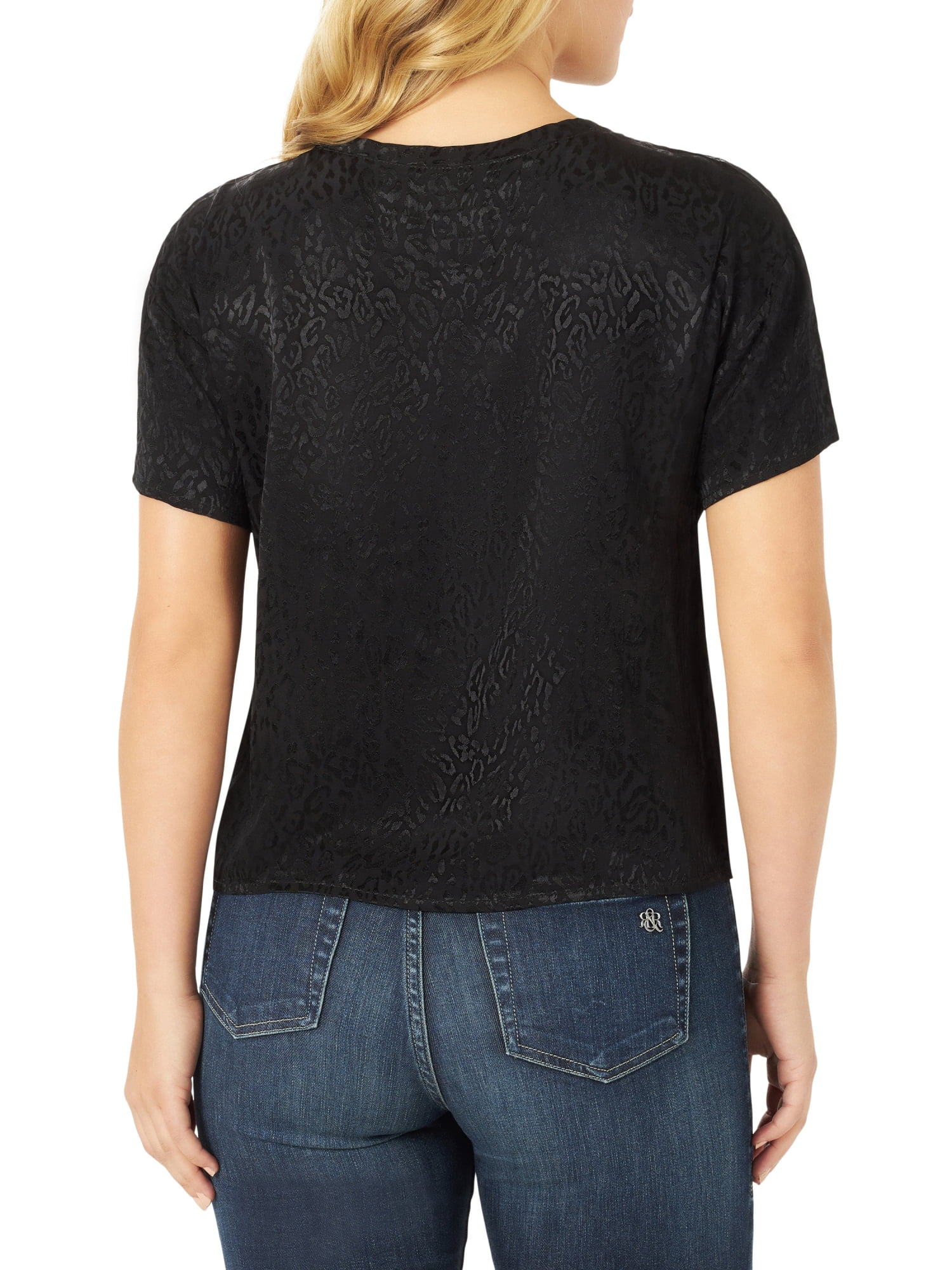 Rock & Republic Womens Metallic Classic Leopard Top