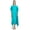 Sea Blue, variant on Bimba Casual Women's Teal Blue Short Sleeves Asymmetrical Hem Dress With Scarf - 8