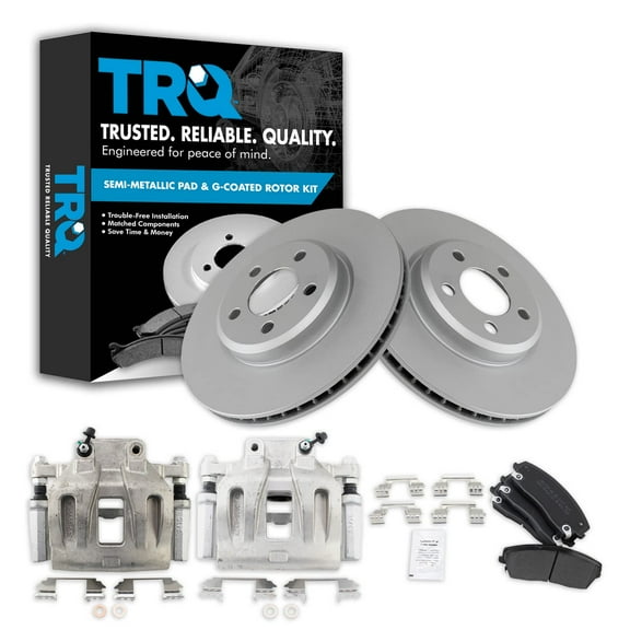 TRQ Front Brake Calipers Pads & Rotors Fits Select 05-11 300 06-11 Charger 05-08 Magnum