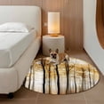 thumbnail image 3 of Round Area Rugs Collection 4 Ft, Yellow Forest Non-Slip Residential Carpet, Mysterious Tree Autumn Botanical Farmhouse Indoor Crawling Mats Runner Rugs for Living Room/Dining Room/Bedroom, 3 of 8