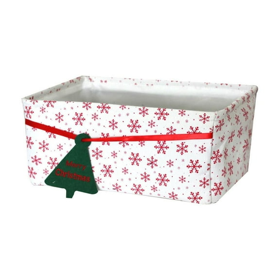 Wadada Christmas Storage Bin Collapsible Large Christmas Storage Baskets for Gifts Empty Candy Holiday Decor Canvas Laundry Basket Foldable Storage Box for Office Home Bedroom Clothes