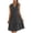 Black, variant on Women's Trendy Solid V Neck Button Down Sleeveless Tiered Shift Dress Women's Colored Summer V-neck Beach Dress Sleeveless Button-up Long Dress