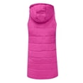 thumbnail image 5 of Womens Puffer Vest Sleeveless Hooded Long Quilted Vests Zip Up Lightweight Puffy Winter Jackets Gilet with Pockets, 5 of 7