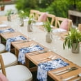 thumbnail image 4 of Blue Floral Cloth Napkins, Vintage Farmhouse Garden Flower Leaves Washable and Reusable Dinner Napkins Set of 2, Table Napkin for Kitchen Party Birthday Wedding Hotel Housewarming 20"x20", 4 of 9