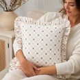 thumbnail image 4 of Plaid Vintage Throw Pillow,Lvory,Halloween Ruffles Decorative Pillow for Couch, Bedroom 18" x 18", 4 of 6