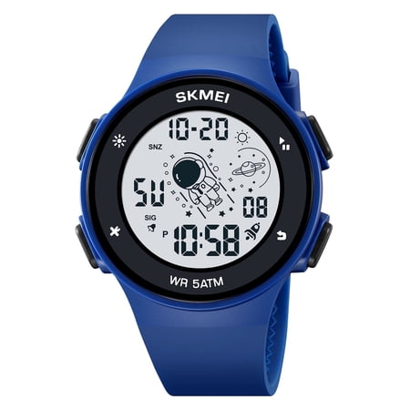 Explojoy Men's Military Digital Sport Watch – LED Screen Waterproof Chronograph Wristwatch with Stopwatch (Blue)
