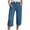Blue, variant on ShomPort Lightweight Capris For Women Elastic Waist Rolled Hem Pocket Capri Pants With Drawstring Everyday Basic Pants