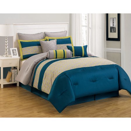 9 Piece King Carter Blue And Yellow Comforter Set Walmart Com