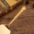 thumbnail image 2 of Juego de cuchillos y servidor Retro dorado de estilo europeo, pala hueca para Pizza, cuchillo para pastel y postre, juego de 2 piezas, regalo de cumpleaños y boda ER, 2 of 5