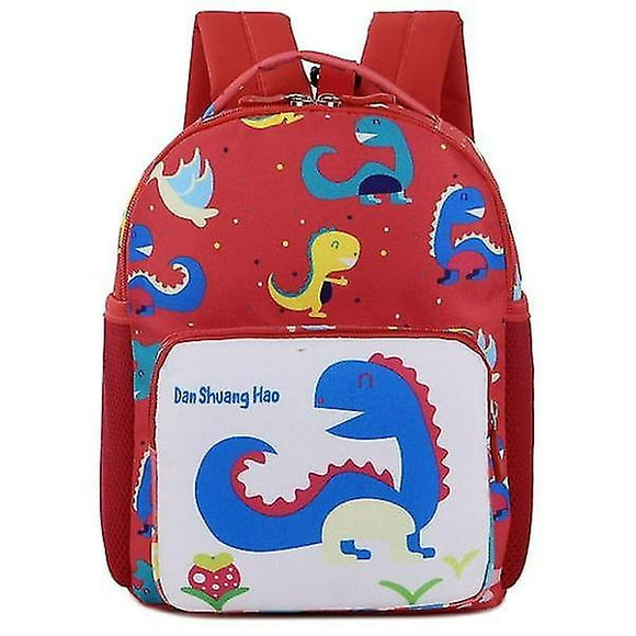 Backpacks cartoon dinosaur children's bag baby anti-lost school backpack red