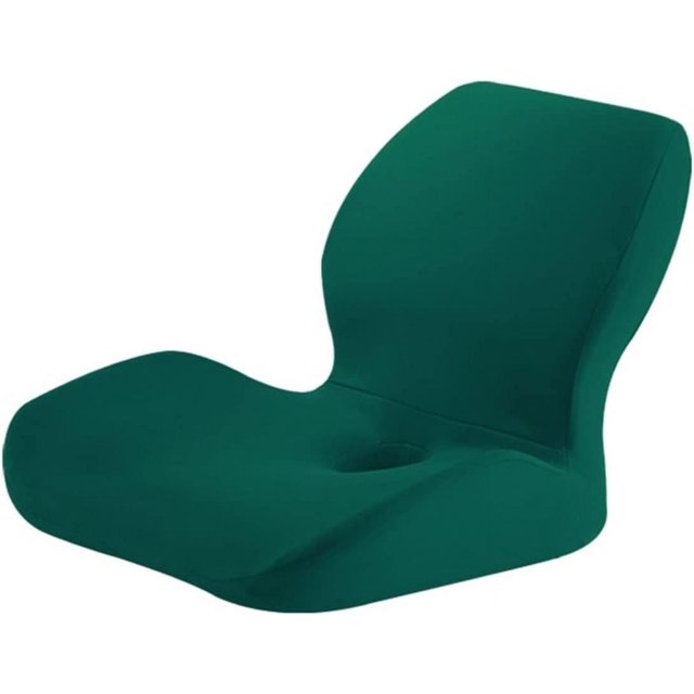 Memory Foam Seat Cushions, Seat Cushion and Lumbar Support Pillow for Office Chair, Hip and Lower Back Support, Memory Foam Desk Chair Cushion for Car (Color : Green, Size : Weight Over 70kg)