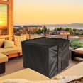 thumbnail image 4 of 32x32x17in Heavy Duty Waterproof Cover for Square Gas Fire Pit - Silver Coated Patio Table Cover, 4 of 5