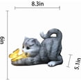 thumbnail image 2 of Estatua solar de gato para jardín, figura decorativa para exteriores con gato sosteniendo una mariposa para patio, decoración de césped, regalo de inauguración de la casa., 2 of 5