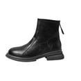 thumbnail image 2 of OKBOP Women's Combat Boots Round Toe Zip-Up Slip-Resistant Chunky Heel Black Stylish Women's Boots Sizes 35, 2 of 5