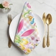 thumbnail image 2 of Happy Easter Cloth Napkins, Spring Bunny Colorful Eggs Flower Plaid Washable and Reusable Dinner Napkins Set of 6, Table Napkin for Kitchen Party Birthday Wedding Hotel Housewarming 20"x20", 2 of 9