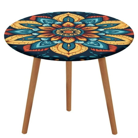 

Bohemian Mandala (72) Tablecloth Round Elastic Fitted Waterproof Table Cover Cloth for Dining Room Indoor Outdoor Decor