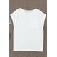 thumbnail image 4 of ABPHQTO Camiseta blanca con bolsillos y aberturas laterales para mujer, 4 of 5
