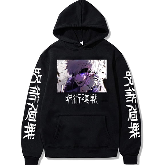 YOUSHENGER Cartoon Hoodie Satoru Pullover Hooded Tops Gojo Harajuku Sweatshirts Men Women Anime Streetwear