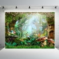 thumbnail image 1 of YUSDECOR 7x5ft Fairy Tale Forest Photo Backdrops Mushrooms Photography Booth Background for Spring, 1 of 3