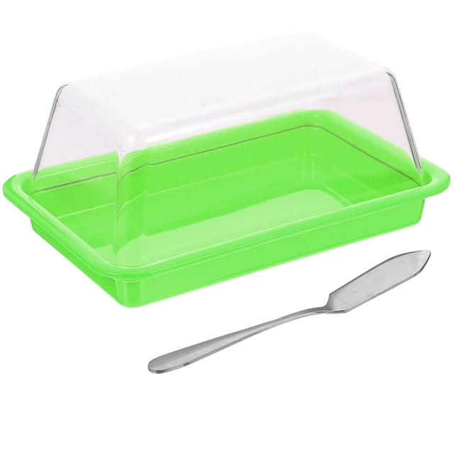 MasteelfCA 1 Ensemble de Plat à Beurre avec Couvercle Récipient à Beurre Portable Garde-Beurre avec Coupeur pour Réfrigérateur