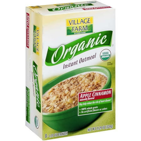 Village Farm: Apple Cinnamon Organic Instant Oatmeal, 11.29 oz