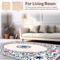 thumbnail image 2 of ODIKA 3'x5' Machine Washable Non-Slip Area Rug, Vintage Garden Scrollwork with Stylized Blooming Vines High Traffic Rug with Pad, Ivory, 360323, 2 of 8